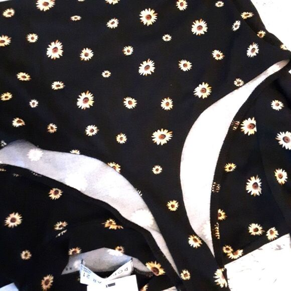 Popular 21 Sunflower Thong Bodysuit 32" Chest Stretchy - Picture 3 of 4